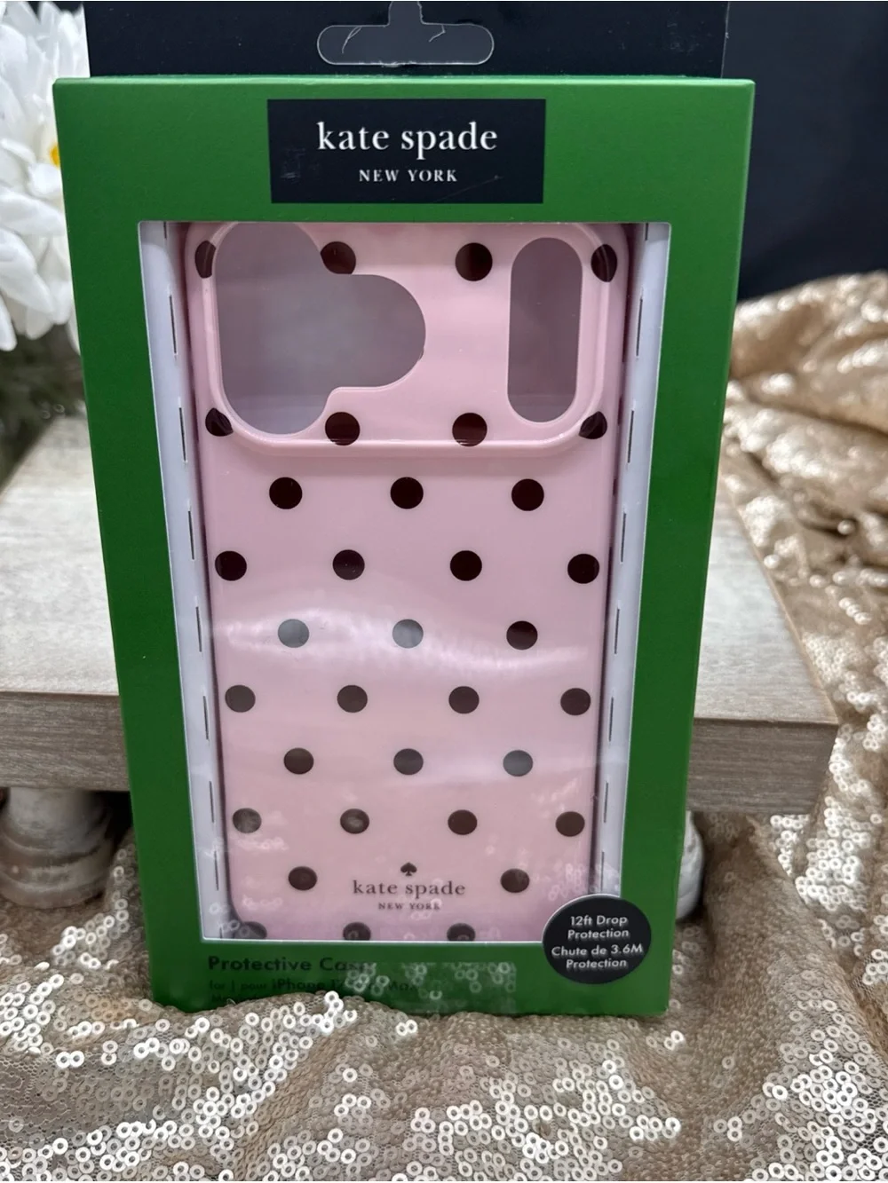 kate spade New York Pink Polka Dot Protective Phone Case iPhone 17 Pro Max
